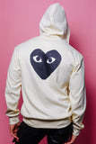 Comme des Garçons PLAY Hooded Sweatshirt with Big Hearts - Ivory