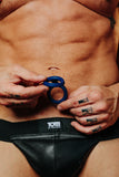 Viceroy Dual Ring Silicone Cock Ring - Blue