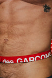 Comme des Garçons Red HUGE LOGO Classic Leather Belt