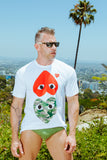 COMME des GARÇONS PLAY Camo & Red Heart WHITE T-SHIRT