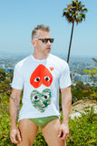 COMME des GARÇONS PLAY Camo & Red Heart WHITE T-SHIRT