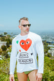 COMME des GARÇONS PLAY Red Heart WHITE LONG SLEEVE T-SHIRT