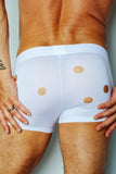 WE ARE SPASTOR WHITE BOXER BRIEF W/ HOLES