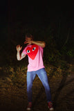 COMME des GARÇONS PLAY LARGE RED HEART T-SHIRT PINK