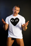 COMME des GARÇONS PLAY BLACK HEART ON WHITE TEE