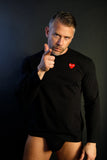 COMME des GARÇONS PLAY Red Heart on Black Long Sleeve T-Shirt