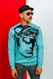 TOM OF FINLAND x WE ARE SPASTOR BIKER HEAD SWEATSHIRT - EMERALD