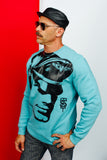 TOM OF FINLAND x WE ARE SPASTOR BIKER HEAD SWEATSHIRT - EMERALD