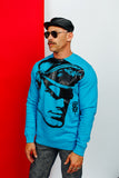 TOM OF FINLAND x WE ARE SPASTOR BIKER HEAD SWEATSHIRT - SEA BLUE