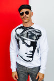 TOM OF FINLAND x WE ARE SPASTOR BIKER HEAD SWEATSHIRT - WHITE