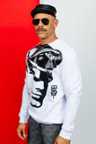 TOM OF FINLAND x WE ARE SPASTOR BIKER HEAD SWEATSHIRT - WHITE