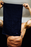 Embroidered Cum Towel Leather Flag Black