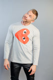 COMME des GARÇONS PLAY GRAY LONGSLEEVE T-SHIRT