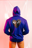 COMME des GARÇONS PLAY BLUE ZIP-UP HOODIE