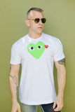 COMME des GARÇONS PLAY GREEN HEART/ SMALL RED HEART TEE