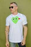 COMME des GARÇONS PLAY GREEN HEART/ SMALL RED HEART TEE