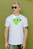 COMME des GARÇONS PLAY GREEN HEART/ SMALL RED HEART TEE