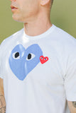 COMME des GARÇONS PLAY BLUE HEART/ SMALL RED HEART TEE