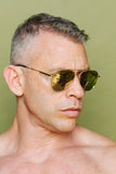 TOM OF FINLAND SUNGLASSES GOLD WITH GOLD LENSES