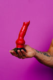 Creature Cocks Hell-Hound Canine Penis Silicone Dildo 7.5in - Red/Black