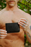 COMME DES GARÇONS EMBOSSED FOREST POUCH WALLET BLACK