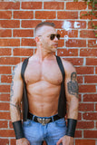 TOM OF FINLAND SUNGLASSES GOLD WITH BLACK LENSES