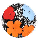 ANDY WARHOL PORCELAIN PLATE - FLOWERS - Blue / Orange / Red