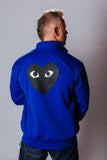 COMME des GARÇONS FULL ZIP SWEATSHIRT BLUE