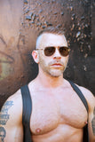 TOM OF FINLAND SUNGLASSES GOLD WITH BLACK LENSES