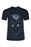 COMME des GARÇONS PLAY Double Heart BLACK T-SHIRT