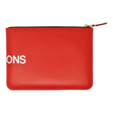 Comme des Garçons Huge Logo Zip Pouch Wallet (Red)