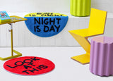 Day is Night / Night is Day Shaggy Floor Mat - Third Drawer Down X David Shrigley