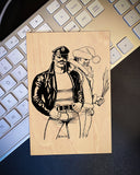 Tom of Finland Wooden Postcard: Santa Wood