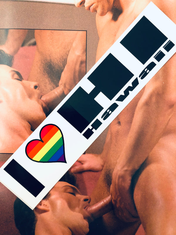 I LOVE HAWAII VINTAGE BUMBER STICKER