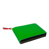 COMME DES GARÇONS SUPER FLUO GREEN MEDIUM ZIP WALLET