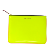 COMME DES GARÇONS SUPER FLUO YELLOW / ORANGE ZIP POUCH WALLET