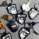 Tom of Finland Biker Head Leather Keyring