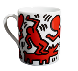 KEITH HARING PORCELAIN MUG "RED ON WHITE"