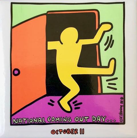 Keith Haring National Coming Out Day (Color) Sticker