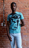 TOM OF FINLAND x WE ARE SPASTOR BIKER HEAD TEE - EMERALD