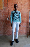 TOM OF FINLAND x WE ARE SPASTOR BIKER HEAD SWEATSHIRT - EMERALD