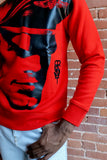 TOM OF FINLAND x WE ARE SPASTOR BIKER HEAD SWEATSHIRT - RED