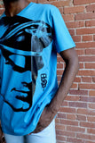 TOM OF FINLAND x WE ARE SPASTOR BIKER HEAD TEE - SEA BLUE