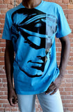 TOM OF FINLAND x WE ARE SPASTOR BIKER HEAD TEE - SEA BLUE