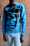 TOM OF FINLAND x WE ARE SPASTOR BIKER HEAD SWEATSHIRT - SEA BLUE