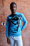 TOM OF FINLAND x WE ARE SPASTOR BIKER HEAD SWEATSHIRT - SEA BLUE