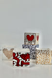 Keith Haring Red Pattern Heart Candle