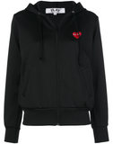 COMME des GARÇONS PLAY BLACK W. RED HEART ZIP-UP HOODIE