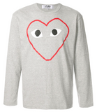 COMME des GARÇONS PLAY GRAY LONGSLEEVE T-SHIRT