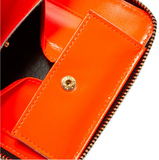 COMME DES GARÇONS FLUO SQUARES ZIP WALLET ORANGE / BLUE